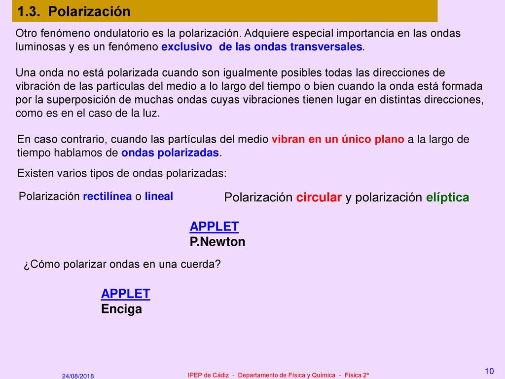 IPEP de Cádiz - Departamento de Física y Química - Física 2º
