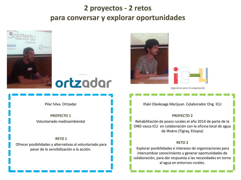 2 proyectos - 2 retos para conversar y explorar oportunidades