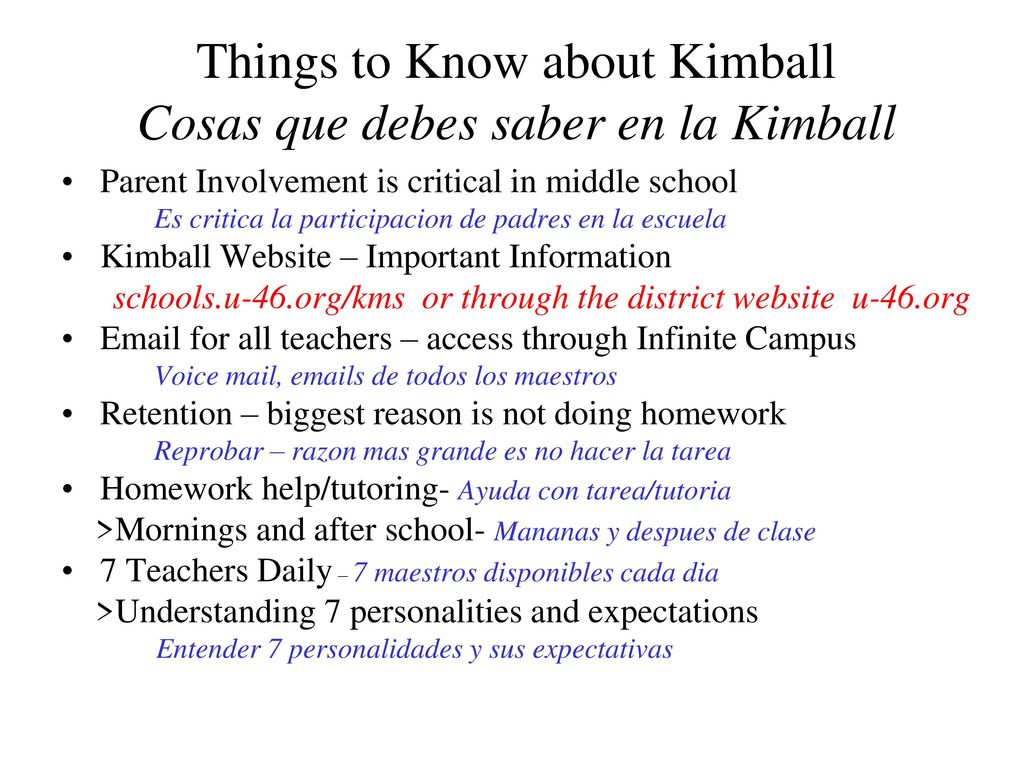 Things to Know about Kimball Cosas que debes saber en la Kimball