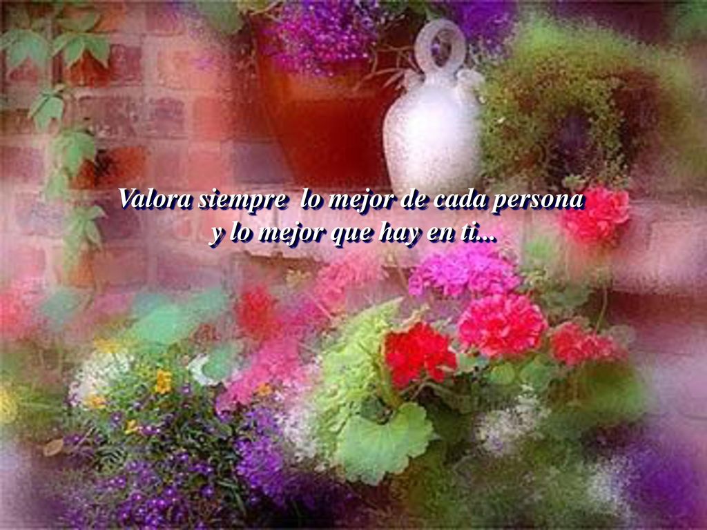 Valora siempre lo mejor de cada persona y lo mejor que hay en ti...