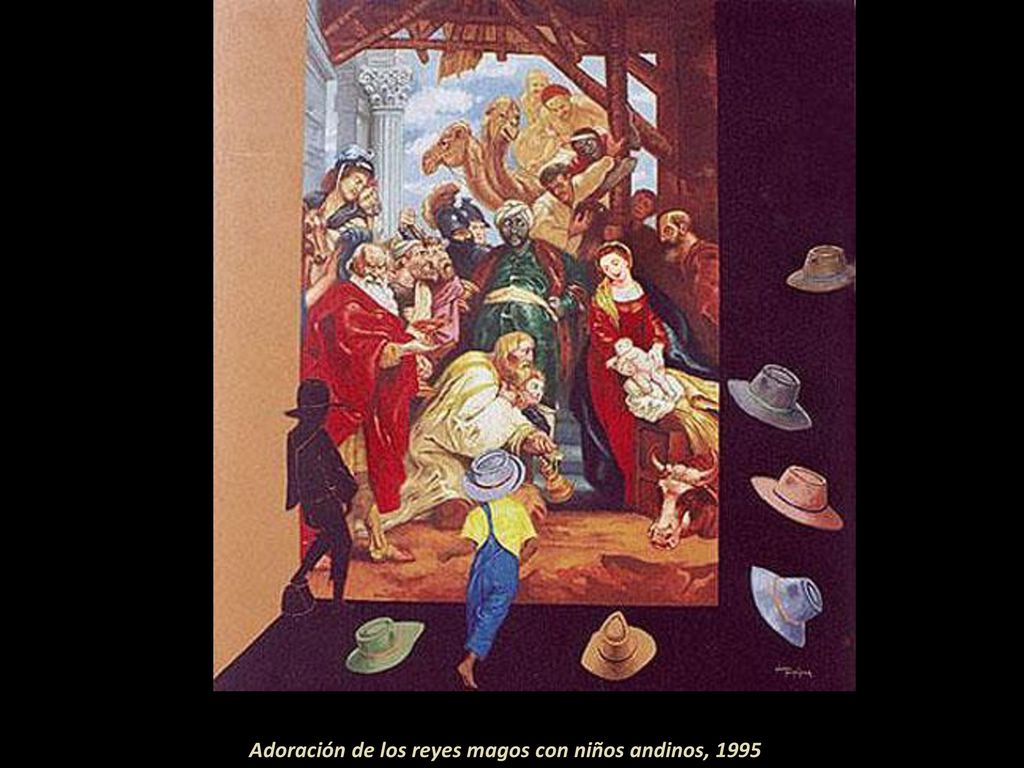 Adoración de los reyes magos con niños andinos, 1995