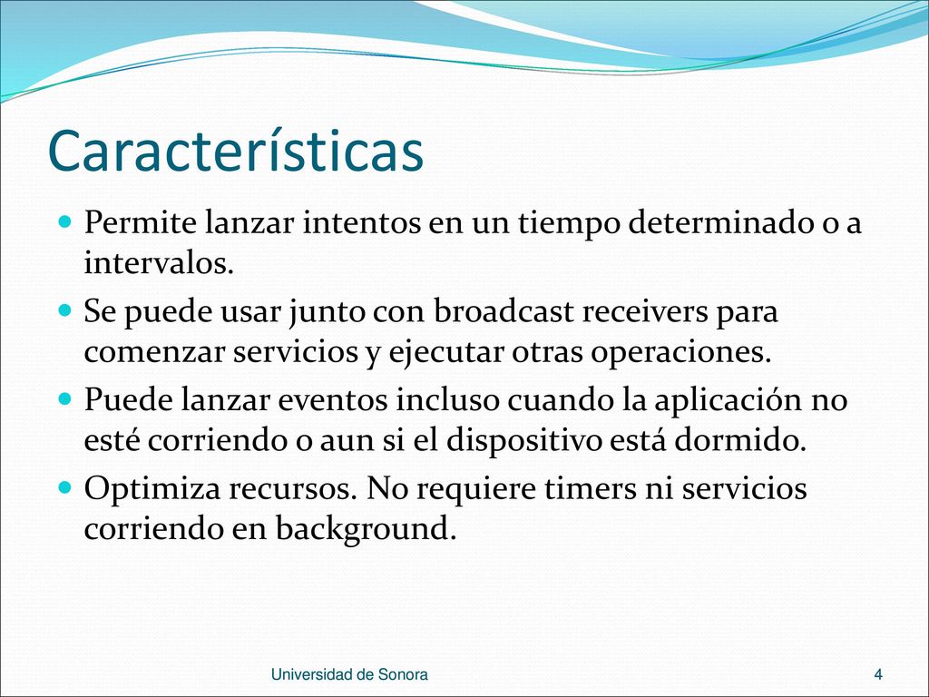 Características Permite lanzar intentos en un tiempo determinado o a intervalos.