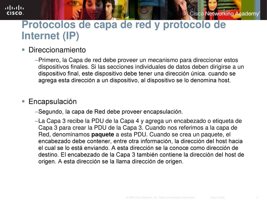 Protocolos de capa de red y protocolo de Internet (IP)