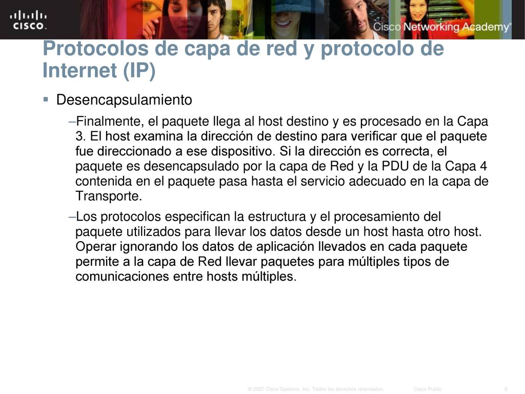 Protocolos de capa de red y protocolo de Internet (IP)