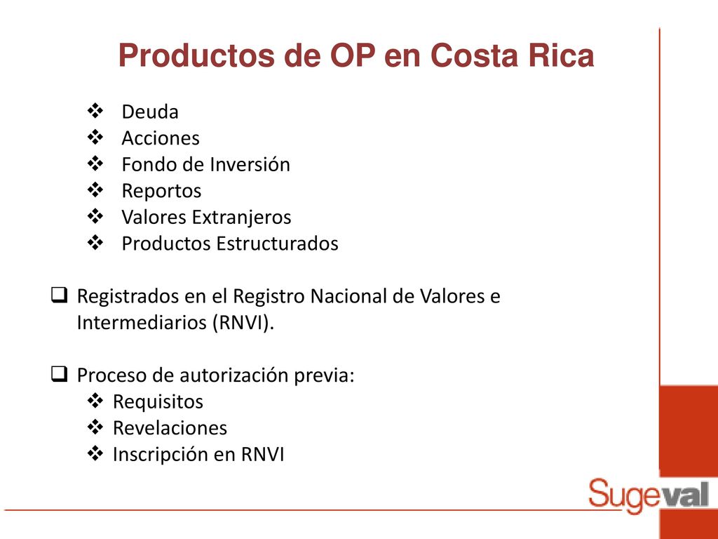 Productos de OP en Costa Rica