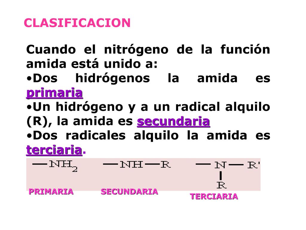 Cuando el nitrógeno de la función amida está unido a: