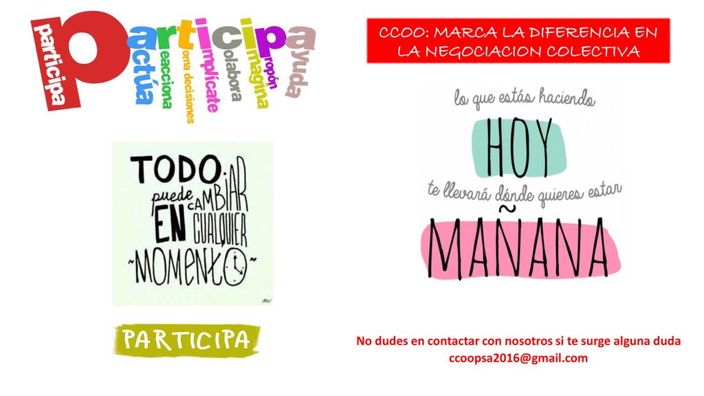 CCOO: MARCA LA DIFERENCIA EN LA NEGOCIACION COLECTIVA