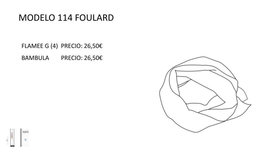 MODELO 114 FOULARD FLAMEE G (4) PRECIO: 26,50€ BAMBULA PRECIO: 26,50€