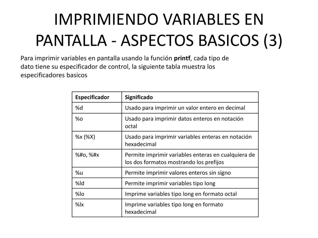 IMPRIMIENDO VARIABLES EN PANTALLA - ASPECTOS BASICOS (3)