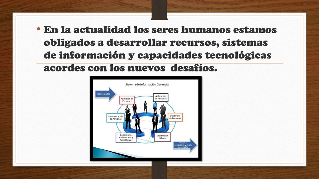 En la actualidad los seres humanos estamos obligados a desarrollar recursos, sistemas de información y capacidades tecnológicas acordes con los nuevos desafíos.