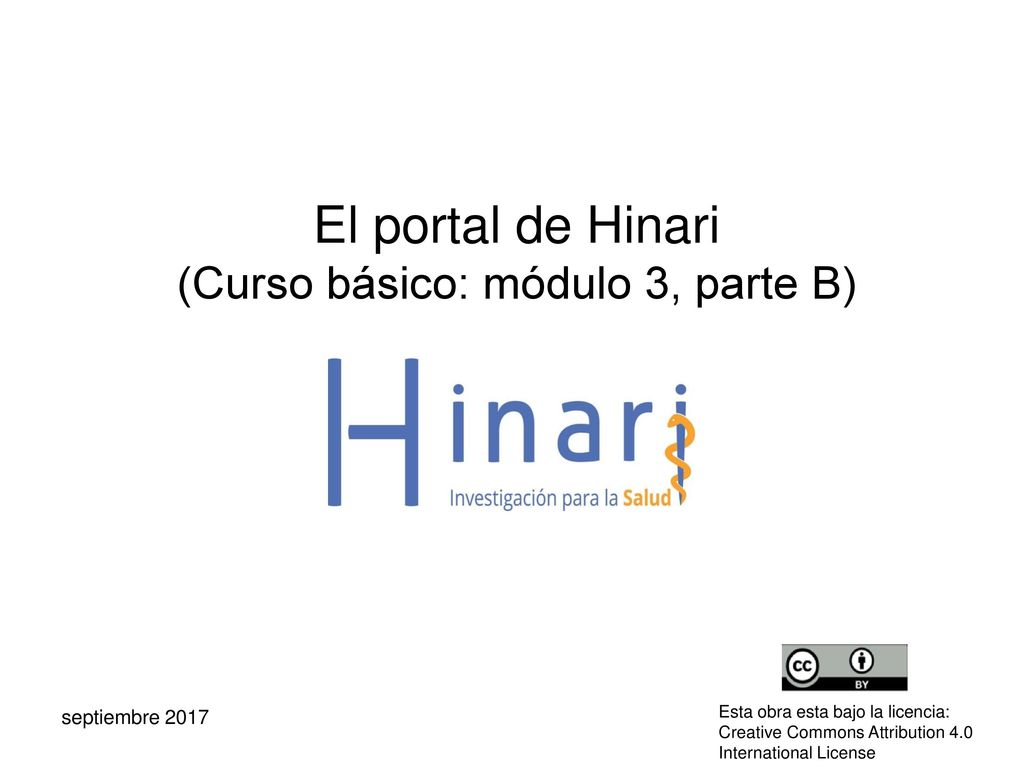 El portal de Hinari (Curso básico: módulo 3, parte B)