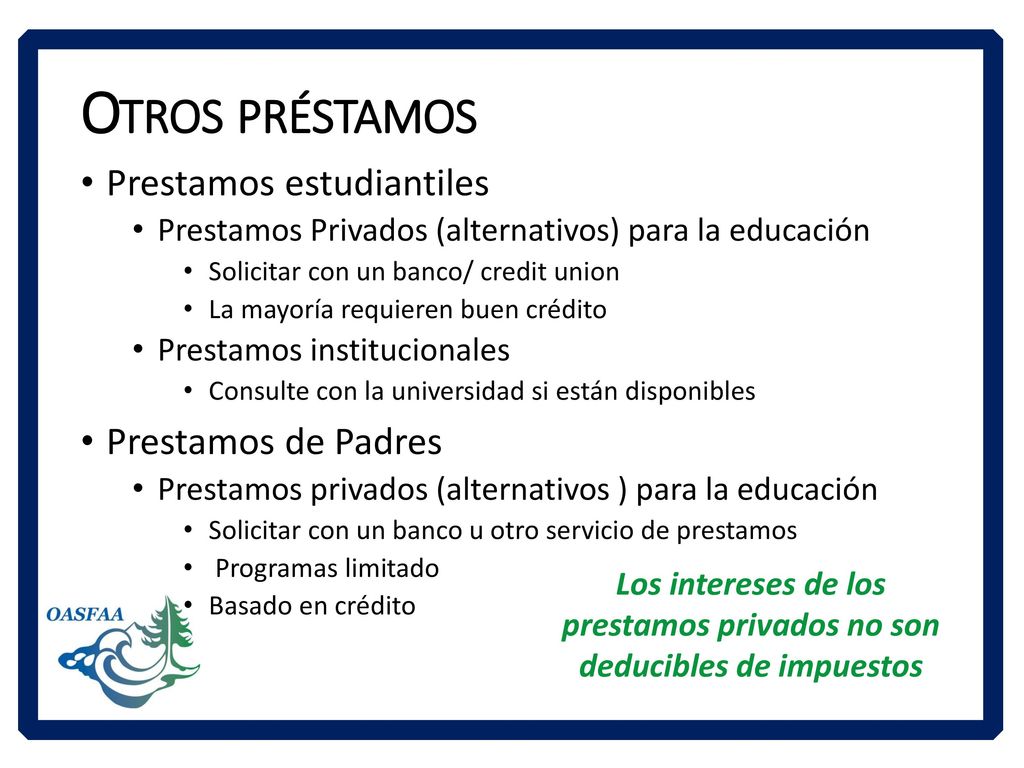 Los intereses de los prestamos privados no son deducibles de impuestos