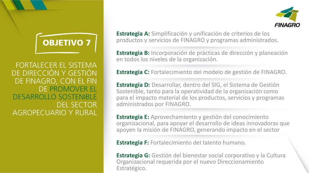Estrategia C: Fortalecimiento del modelo de gestión de FINAGRO.