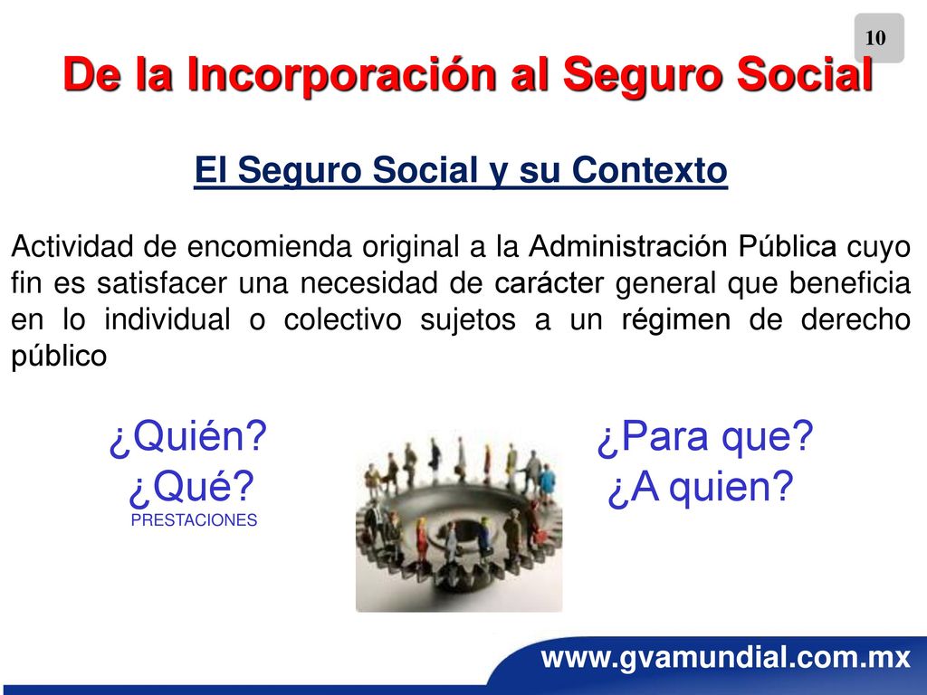 De la Incorporación al Seguro Social El Seguro Social y su Contexto