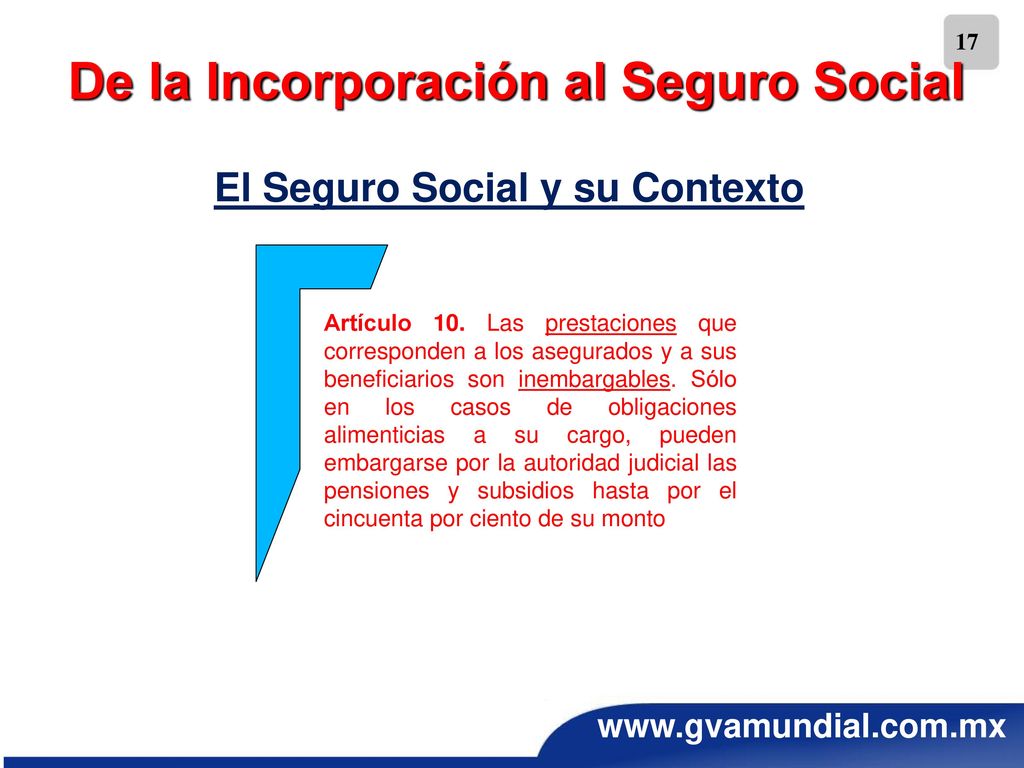 De la Incorporación al Seguro Social El Seguro Social y su Contexto