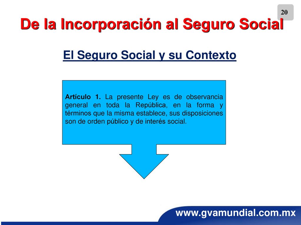 De la Incorporación al Seguro Social El Seguro Social y su Contexto