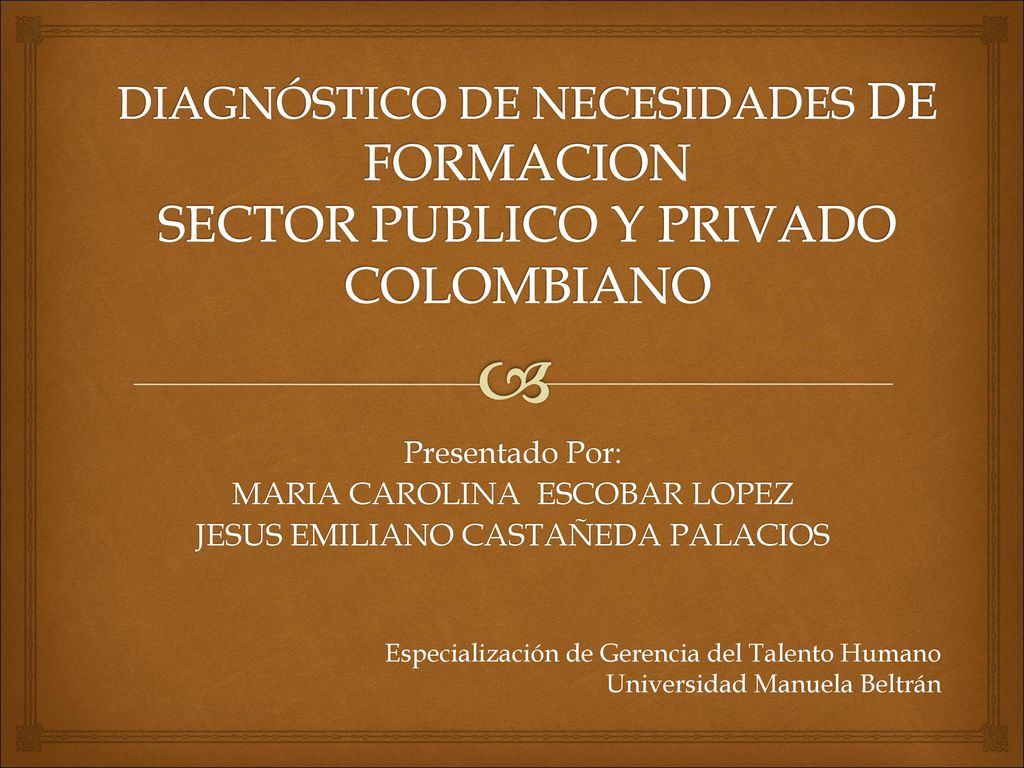 DIAGNÓSTICO DE NECESIDADES DE FORMACION SECTOR PUBLICO Y PRIVADO COLOMBIANO