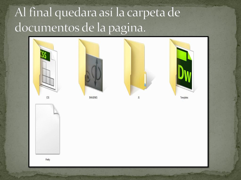 Al final quedara así la carpeta de documentos de la pagina.