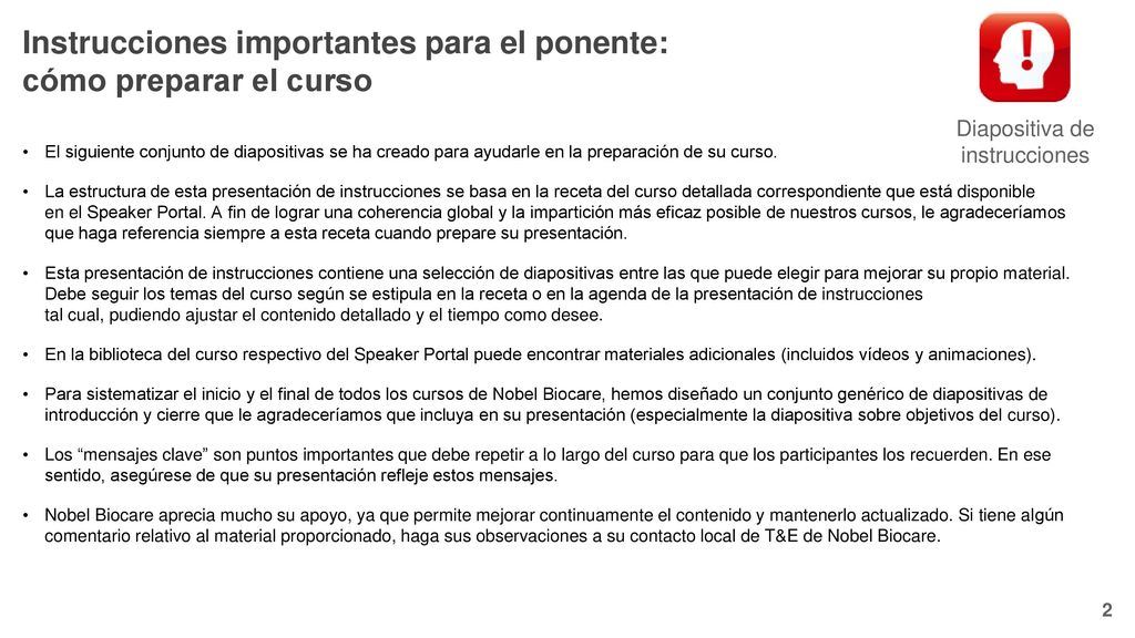 Instrucciones importantes para el ponente: cómo preparar el curso