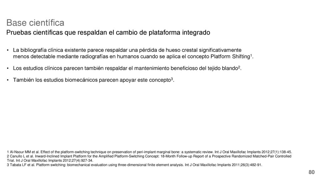 Base científica Pruebas científicas que respaldan el cambio de plataforma integrado.