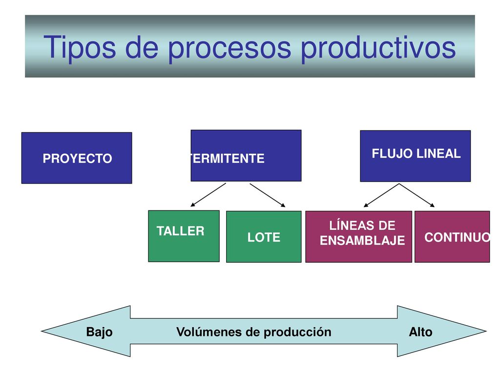 Tipos de procesos productivos