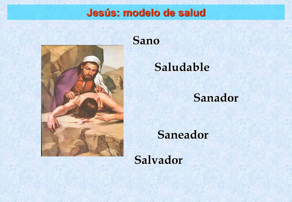Jesús: modelo de salud Sano Saludable Sanador Saneador Salvador
