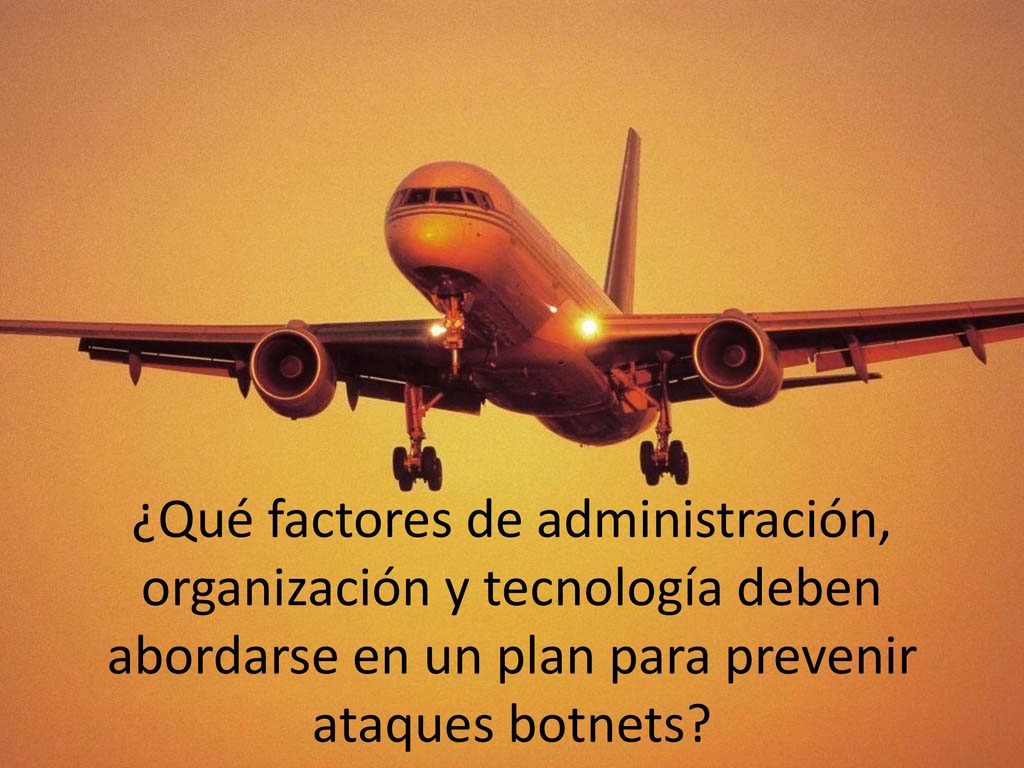 ¿Qué factores de administración, organización y tecnología deben abordarse en un plan para prevenir ataques botnets