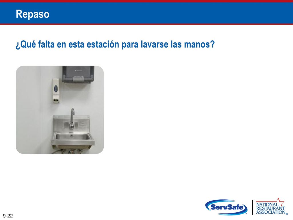 Repaso ¿Qué falta en esta estación para lavarse las manos