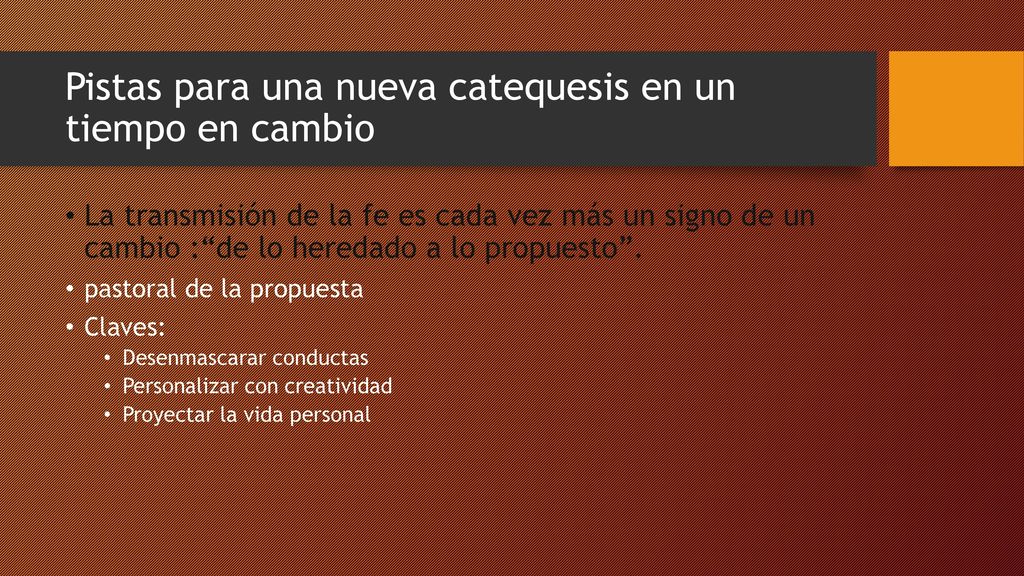 Pistas para una nueva catequesis en un tiempo en cambio