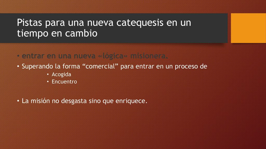 Pistas para una nueva catequesis en un tiempo en cambio