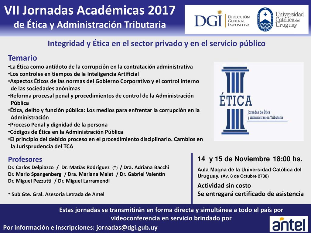 VII Jornadas Académicas 2017 de Ética y Administración Tributaria
