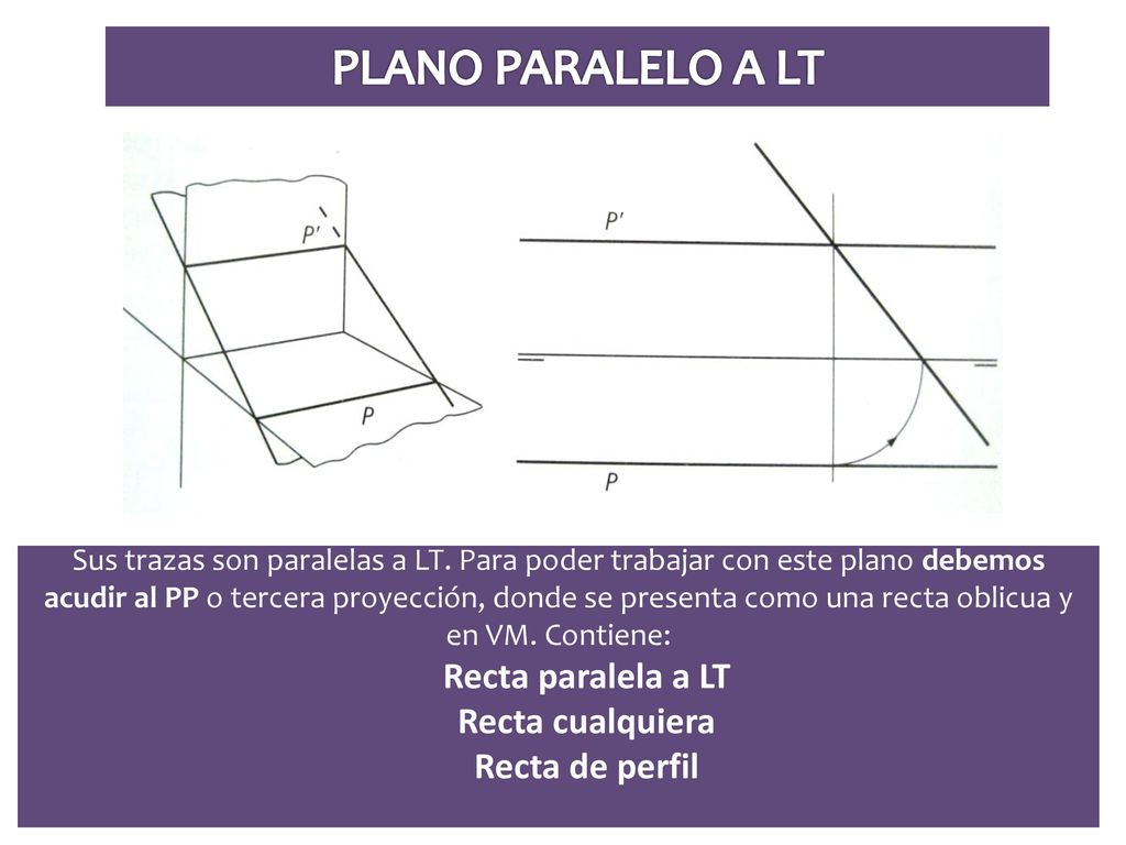 PLANO PARALELO A LT Recta paralela a LT Recta cualquiera