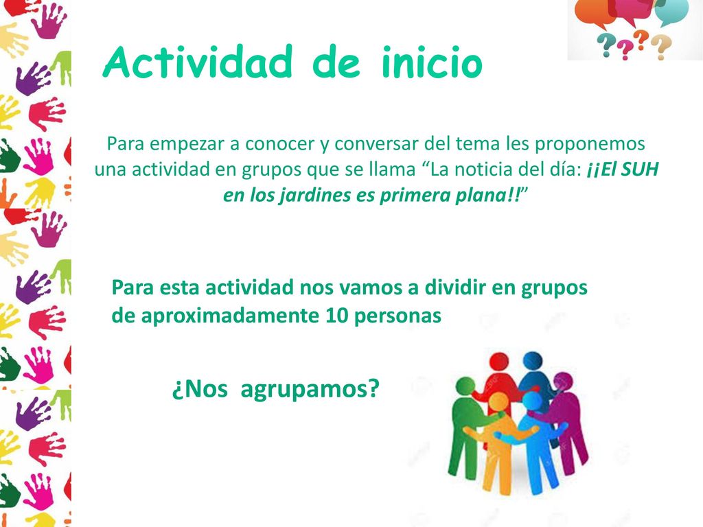 Actividad de inicio ¿Nos agrupamos