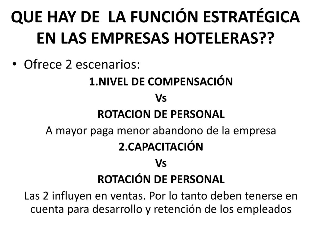 QUE HAY DE LA FUNCIÓN ESTRATÉGICA EN LAS EMPRESAS HOTELERAS
