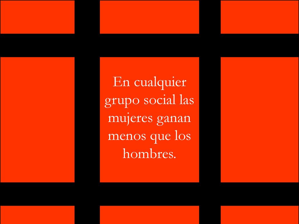 En cualquier grupo social las mujeres ganan menos que los hombres.