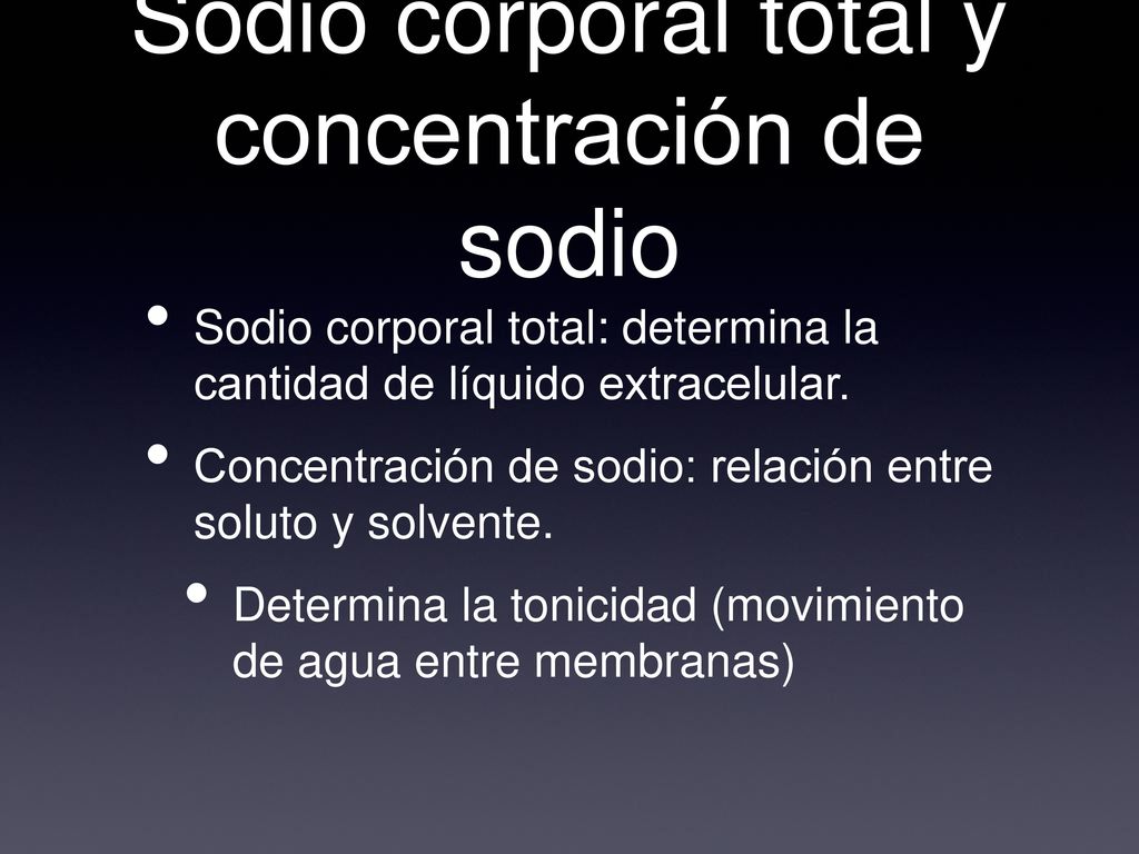 Sodio corporal total y concentración de sodio