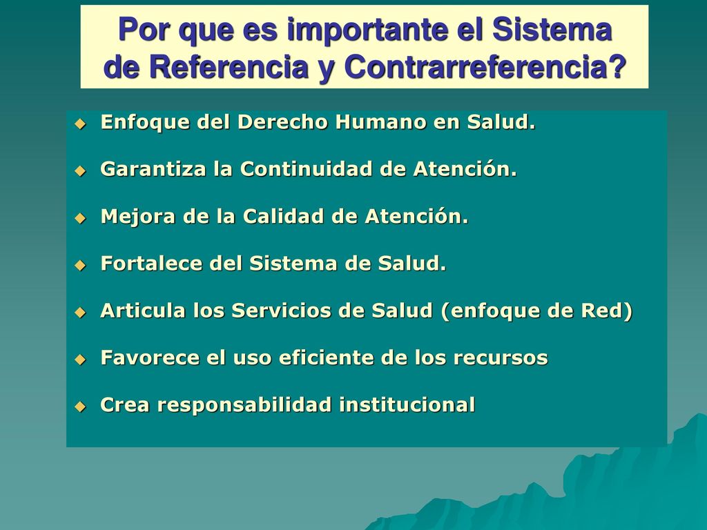 Por que es importante el Sistema de Referencia y Contrarreferencia