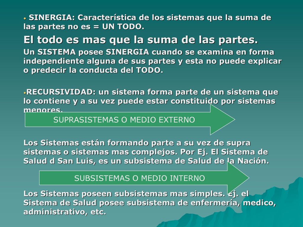 El todo es mas que la suma de las partes.