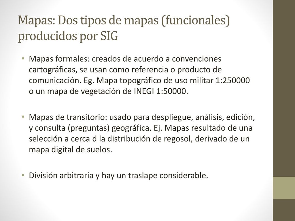 Mapas: Dos tipos de mapas (funcionales) producidos por SIG