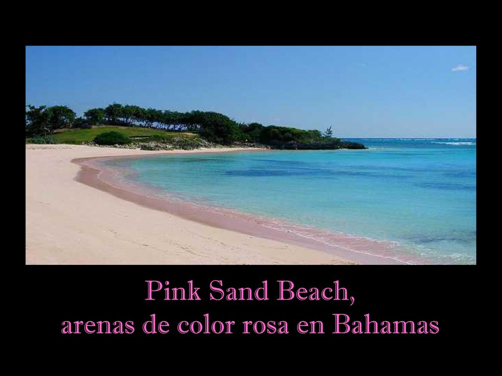 arenas de color rosa en Bahamas