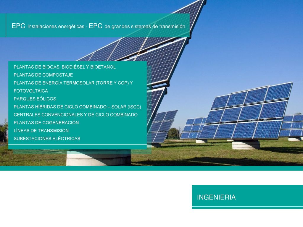 EPC Instalaciones energéticas - EPC de grandes sistemas de transmisión