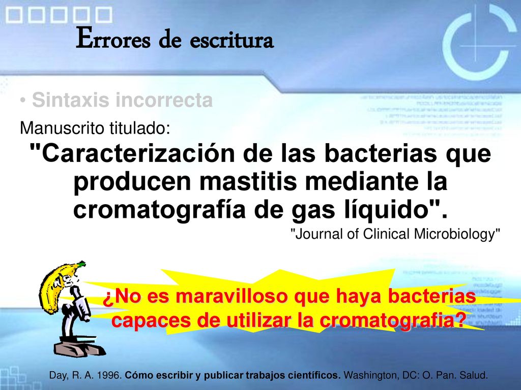 Errores de escritura Sintaxis incorrecta. Manuscrito titulado: