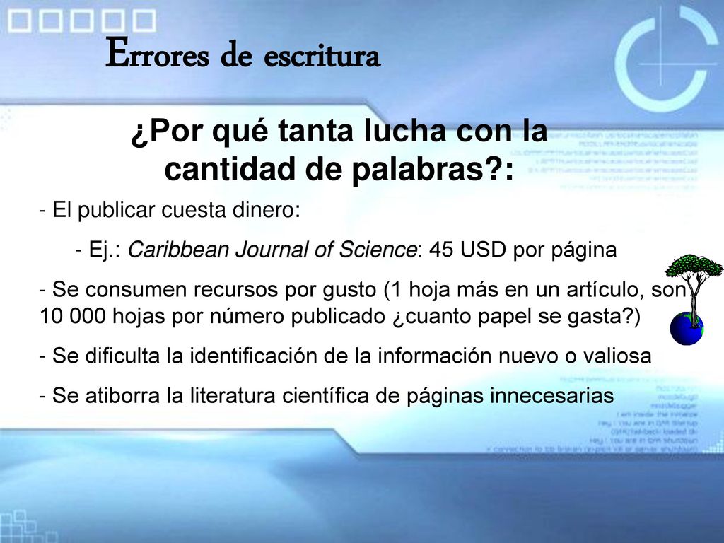 ¿Por qué tanta lucha con la cantidad de palabras :