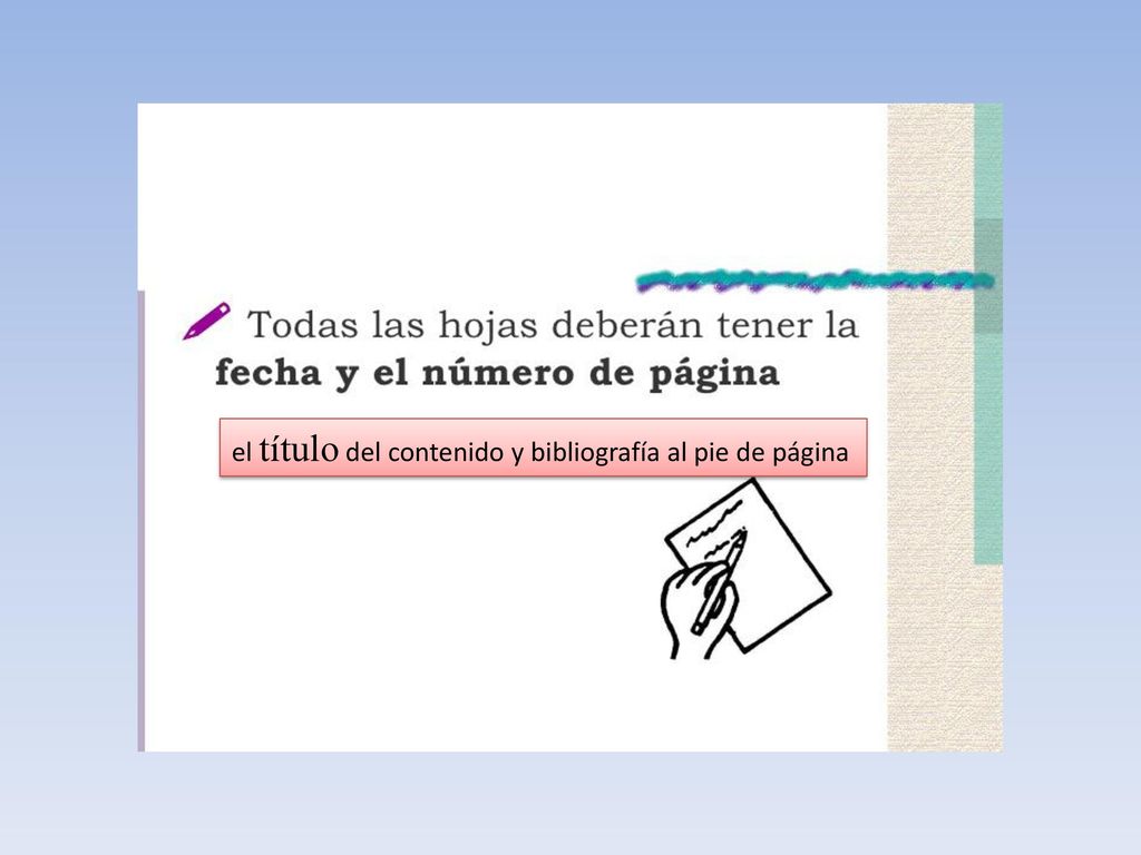 el título del contenido y bibliografía al pie de página