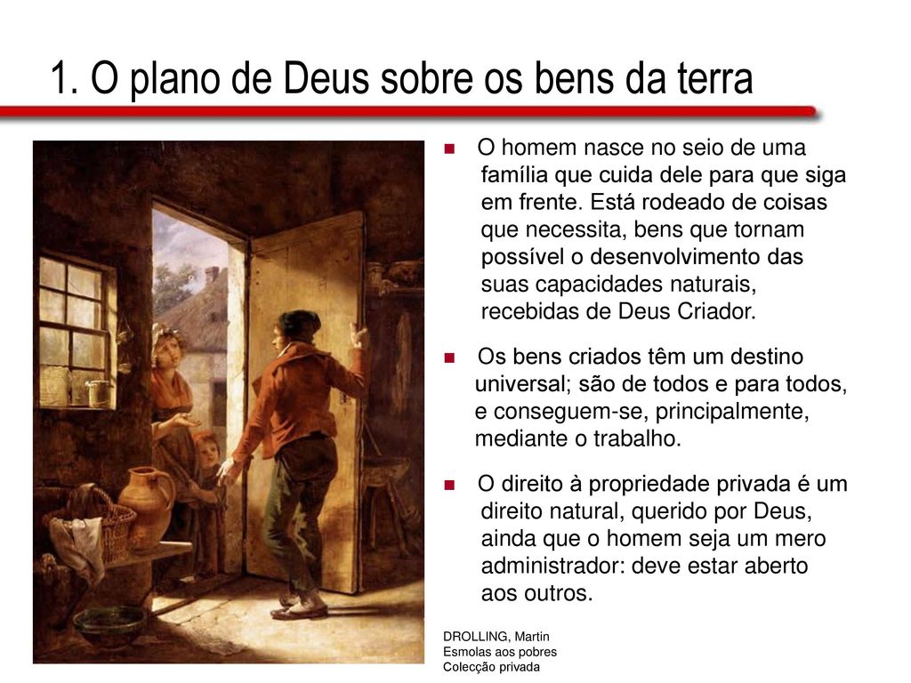 1. O plano de Deus sobre os bens da terra