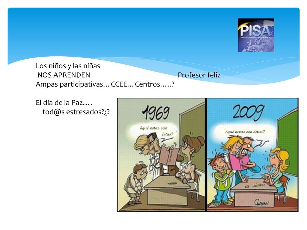 Los niños y las niñas NOS APRENDEN Profesor feliz.