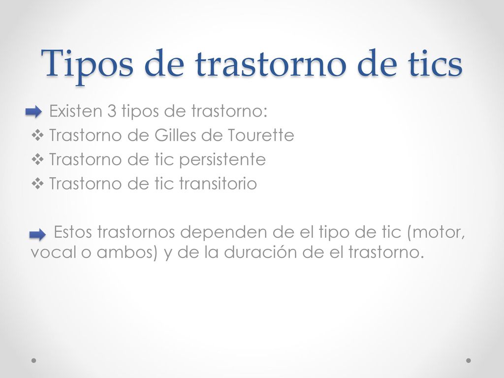 Tipos de trastorno de tics