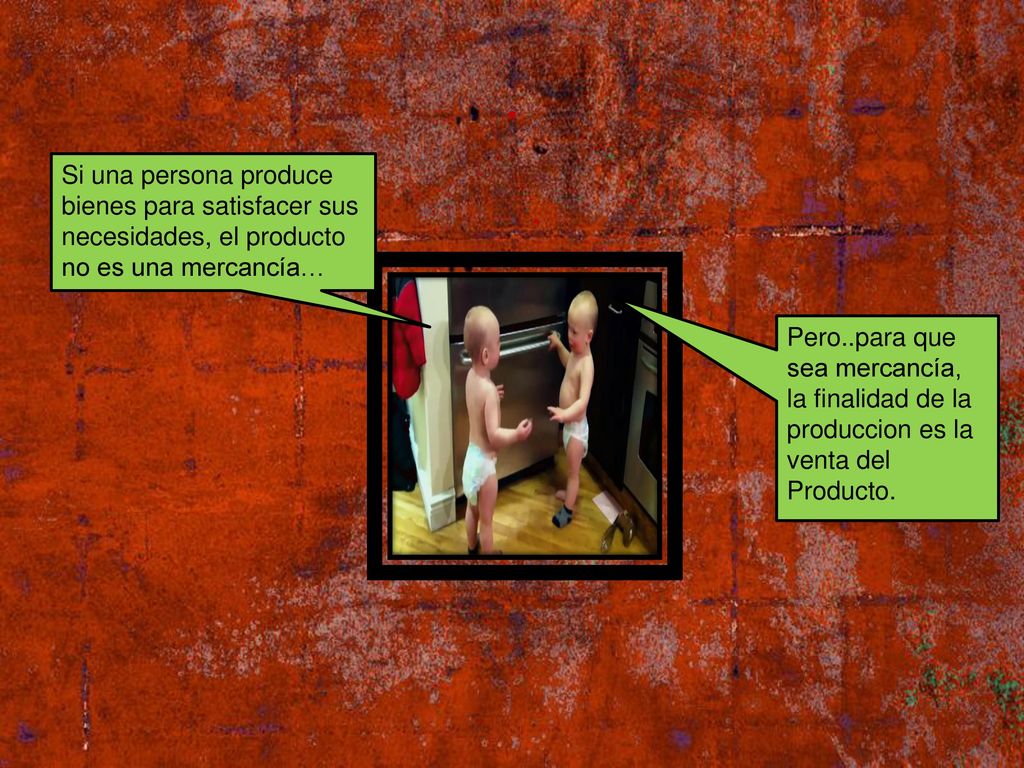 . Si una persona produce bienes para satisfacer sus necesidades, el producto no es una mercancía… .