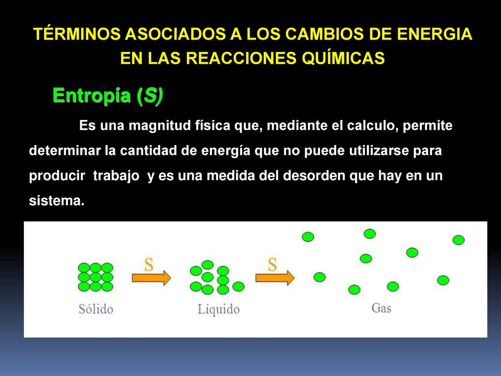 TÉRMINOS ASOCIADOS A LOS CAMBIOS DE ENERGIA EN LAS REACCIONES QUÍMICAS