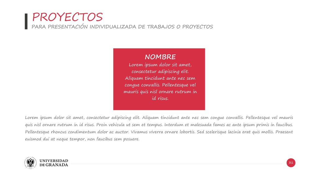 8/25/2018 PROYECTOS. PARA PRESENTACIÓN INDIVIDUALIZADA DE TRABAJOS O PROYECTOS. NOMBRE.